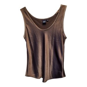 Womens GAP 'New Cashmere' Warm Brown Satin Finish Tank Top - Size M